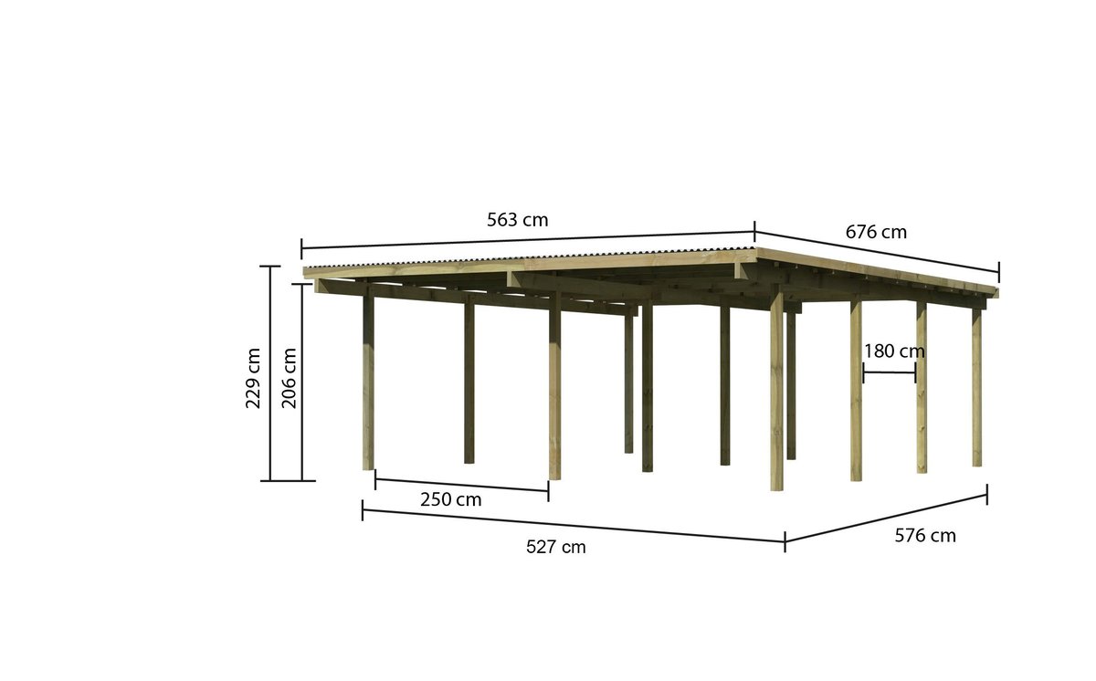 Doppelcarport ECO 2 Variante A - 563x676 cm, kdi