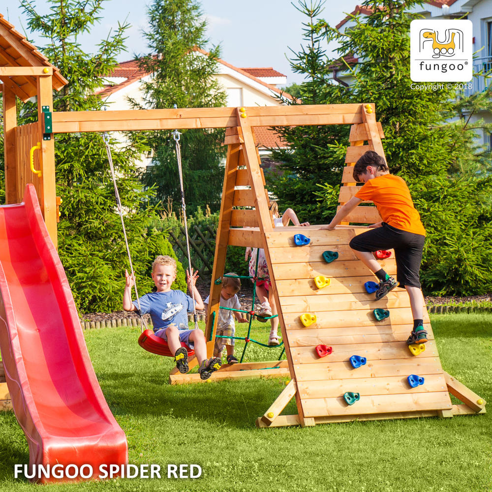 Fungoo Kletterschaukel-Modul SPIDER RED für Spieltürme
