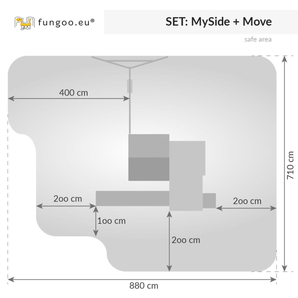 Fungoo Spielplatzset My SIDE MOVE+, teak-farben lasiert