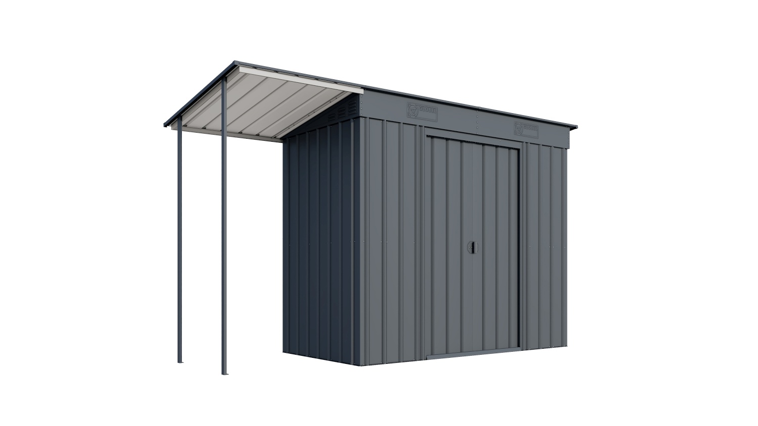 Pultdach-Gerätehaus Skillion 84 mit Schleppdach, anthrazit 324 x 124 cm