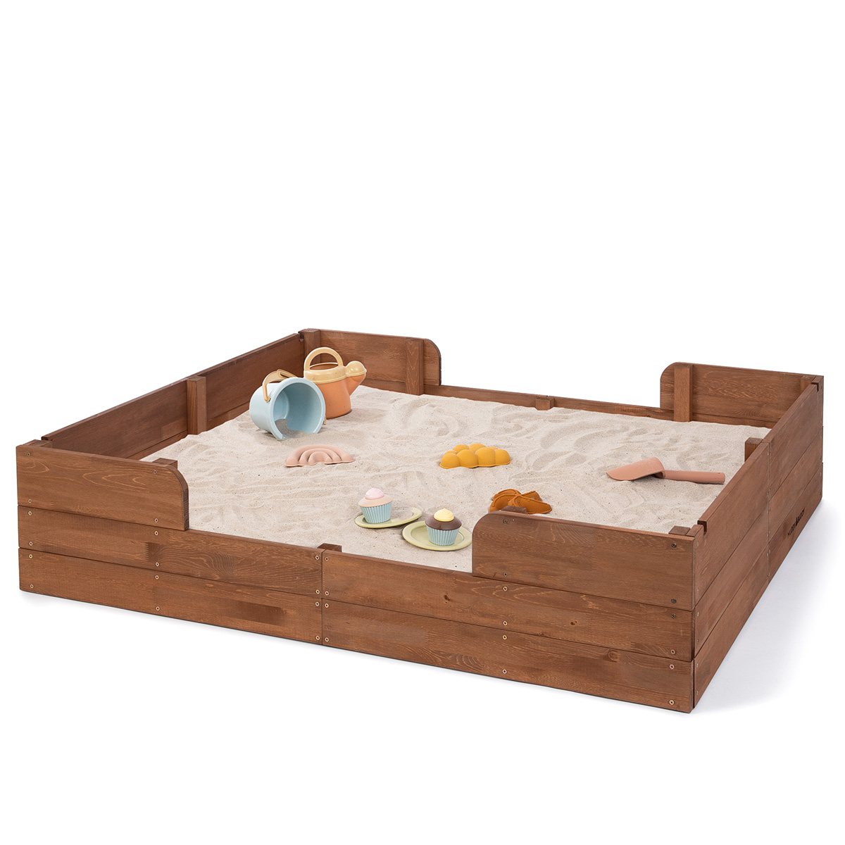 Holz-Sandkasten mit Zelt Safari Seeker, kakaobraun von MUDDY BUDDY® 