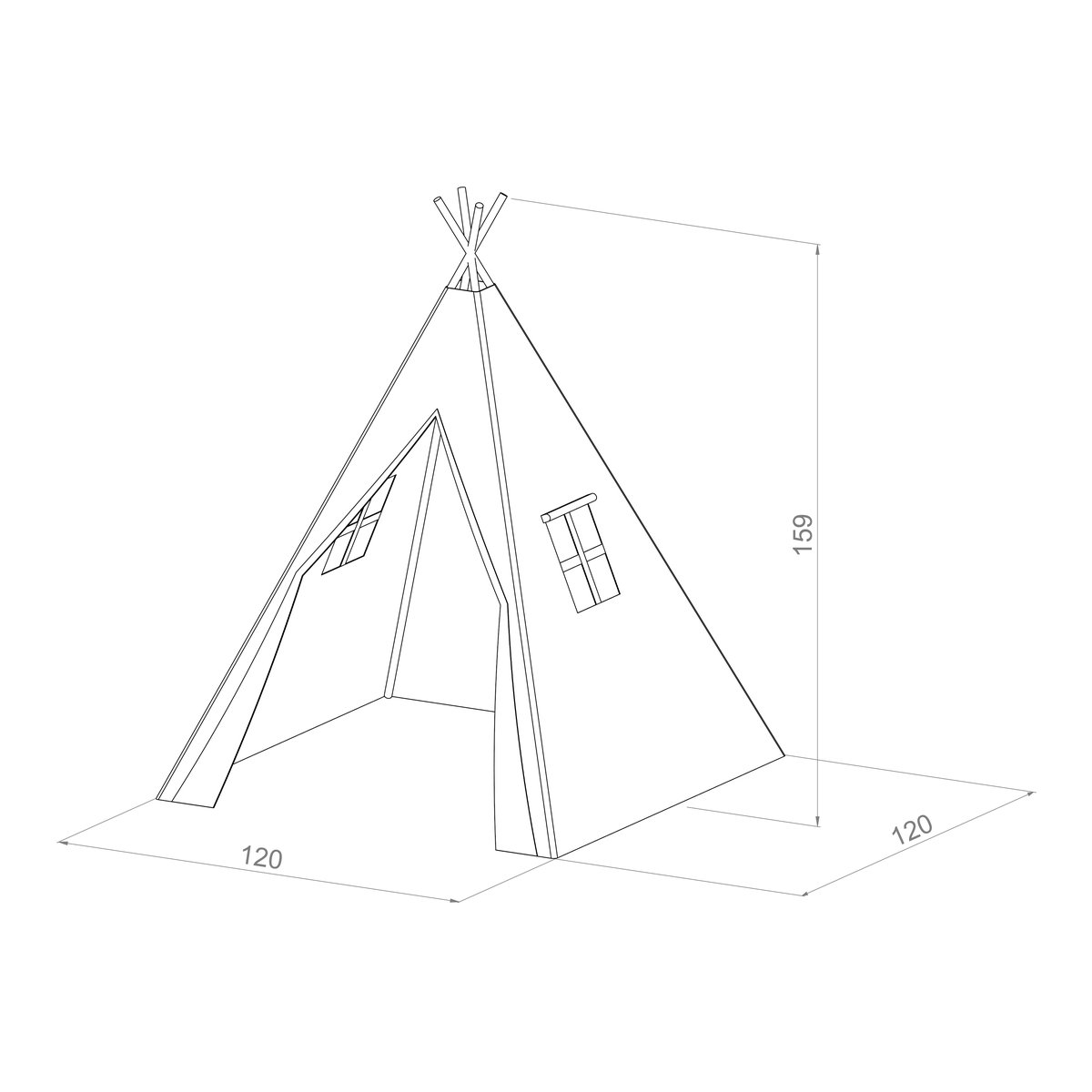 Kinder-Tipi Alba, Spielzelt creme