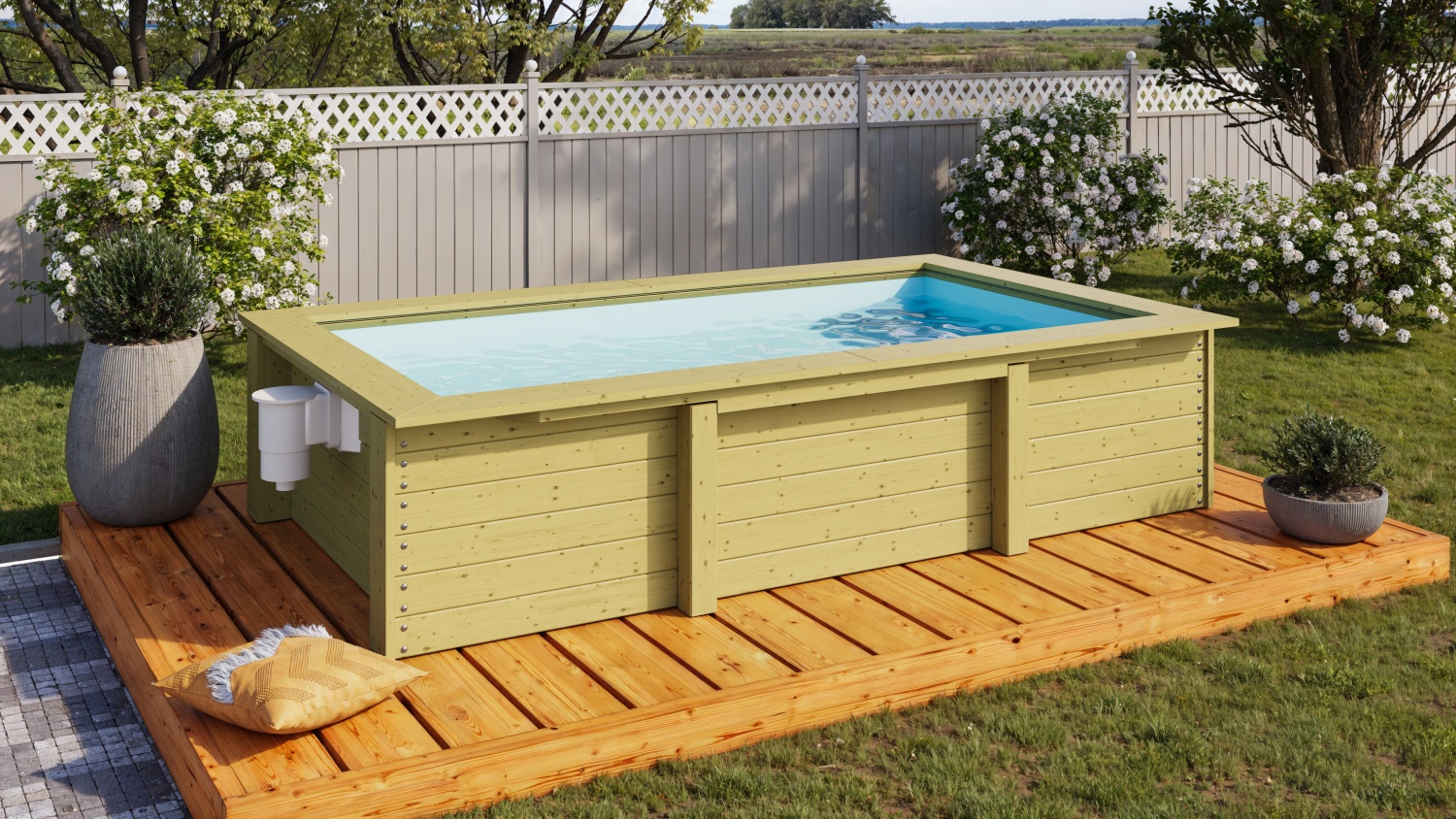 Karibu Pool Triton - 305x182x69 cm, Holz-Minipool kdi
