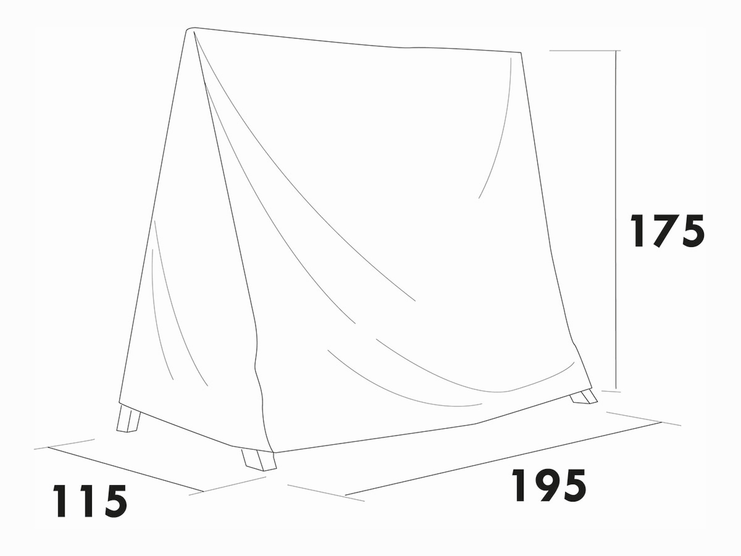 Schutzhülle für Marstrand Gartenschaukel, 195x115x175 cm, Polyester grau