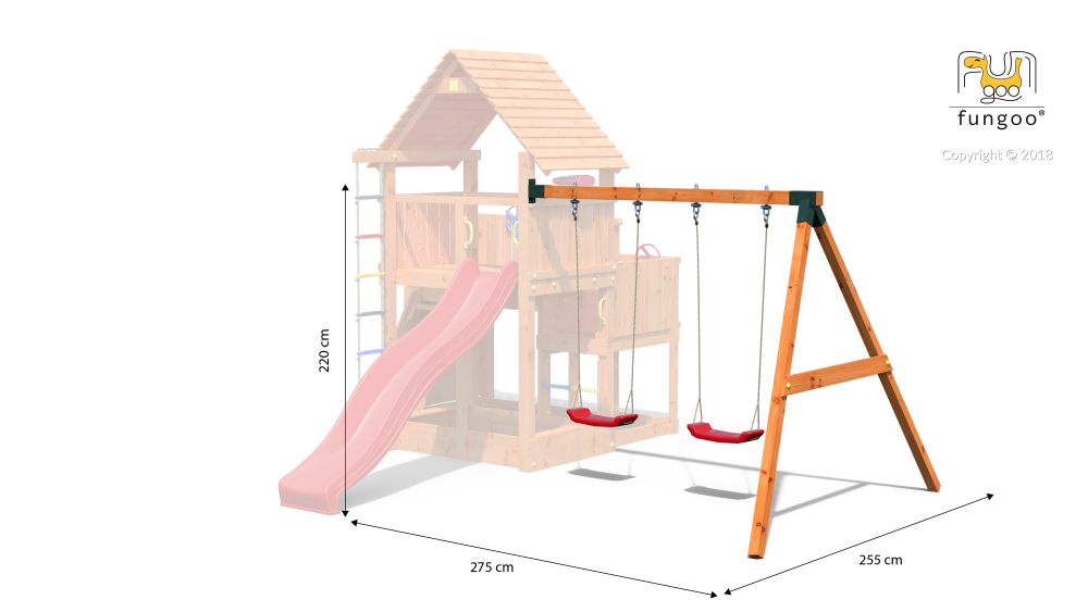 Fungoo Doppelschaukel-Modul MOVE RED für Spieltürme