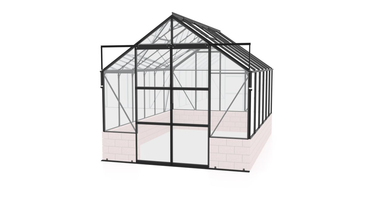 Vitavia Gewächshaus Cassandra 9900 ESG 3mm, schwarz, ohne Sockel - 257x385x249 cm Vitavia Gewächshaus Cassandra 9900 ESG 3mm, schwarz, ohne Sockel - 257x385x249 cm