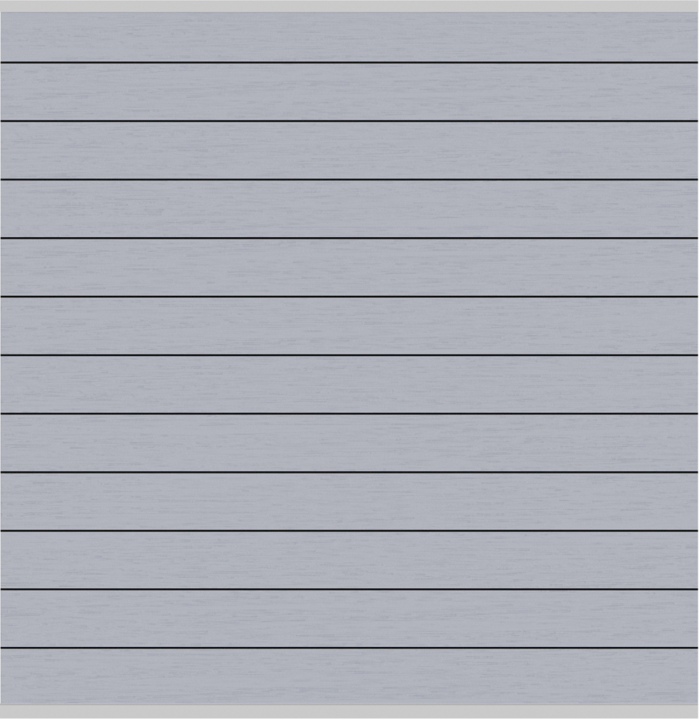 SYSTEM WPC CLASSIC Zaunfeld-Set grau 178x184 cm, Abschluss silber