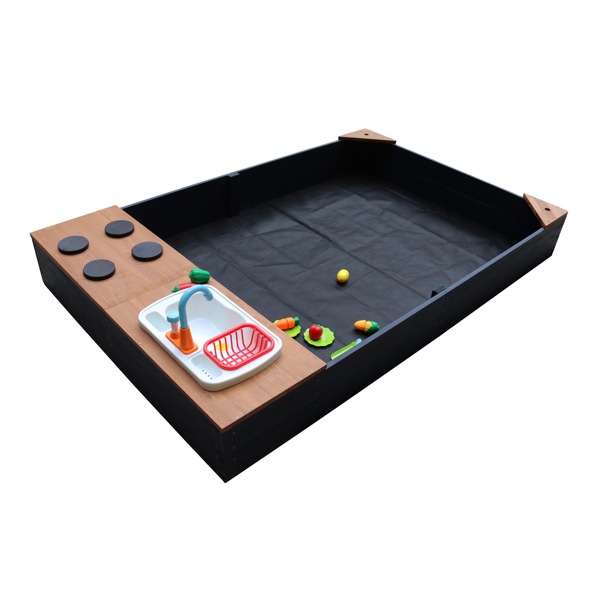 AXI Sandkasten Kelly mit Spielküche, anthrazit/braun