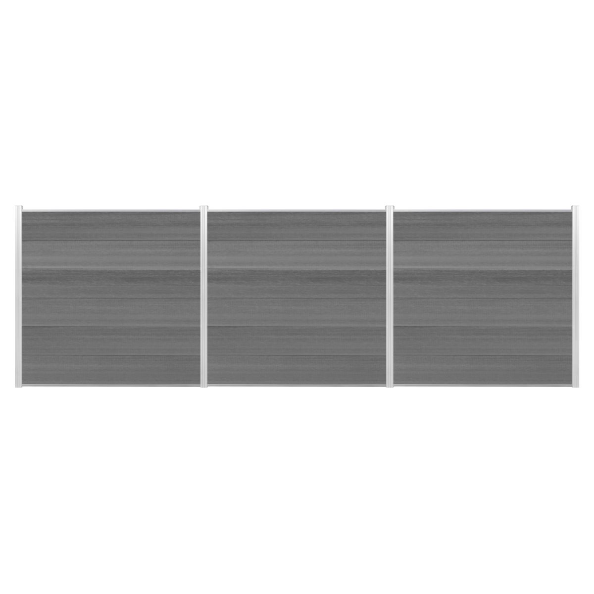 Zaunbundle EVANSVILLE 1 (Elze) 568x180 cm WPC grau Steckzaun-Komplettset