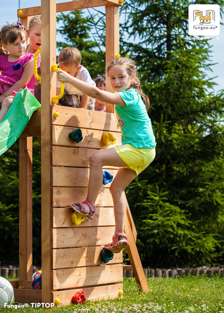 Fungoo Spielturm TIPTOP, teak-farben lasiert