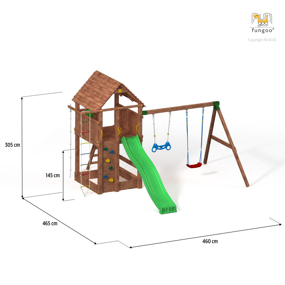 Fungoo Spielgeräte-Set FORTRESS MOVE+, teak-farben lasiert