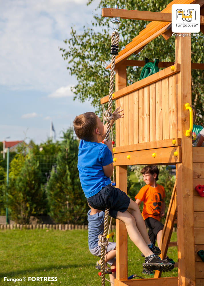 Fungoo Spielturm FORTRESS, teak-farben lasiert