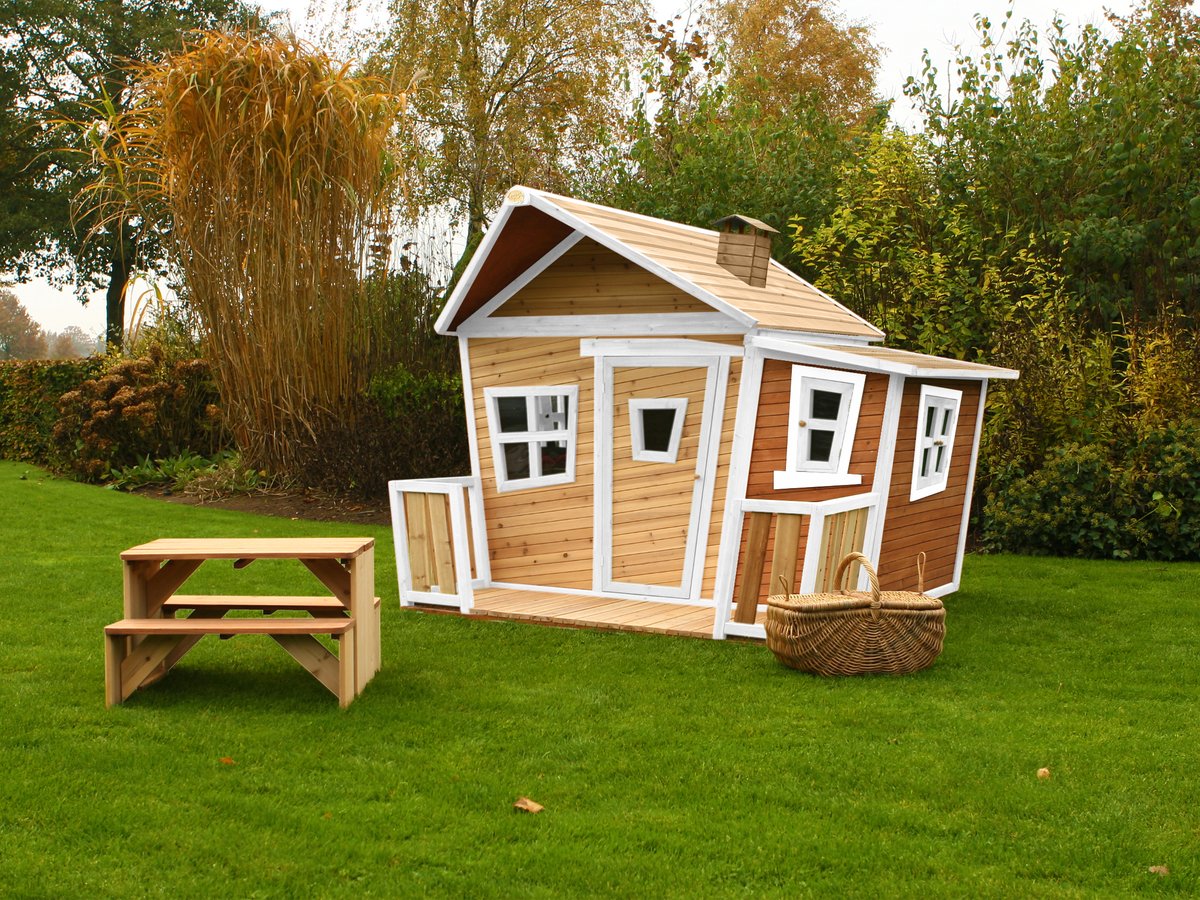 AXI Kinderspielhaus Lisa mit Veranda, braun/weiß