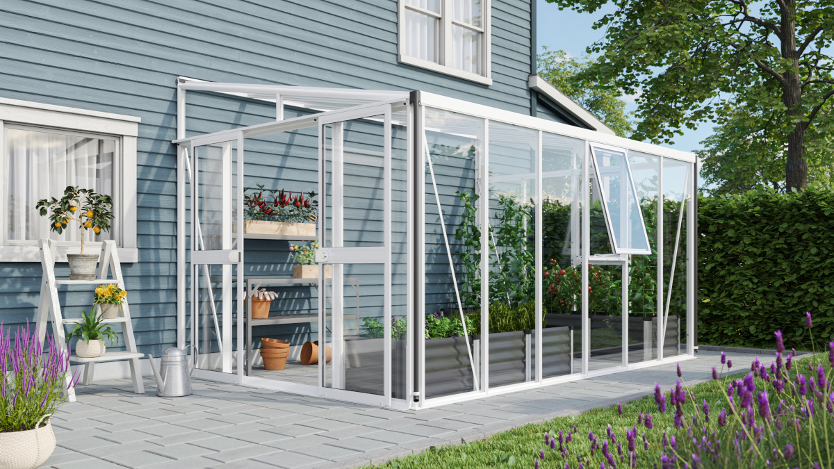 Vitavia Anlehngewächshaus Athena 10200 ESG/HKP, weiss