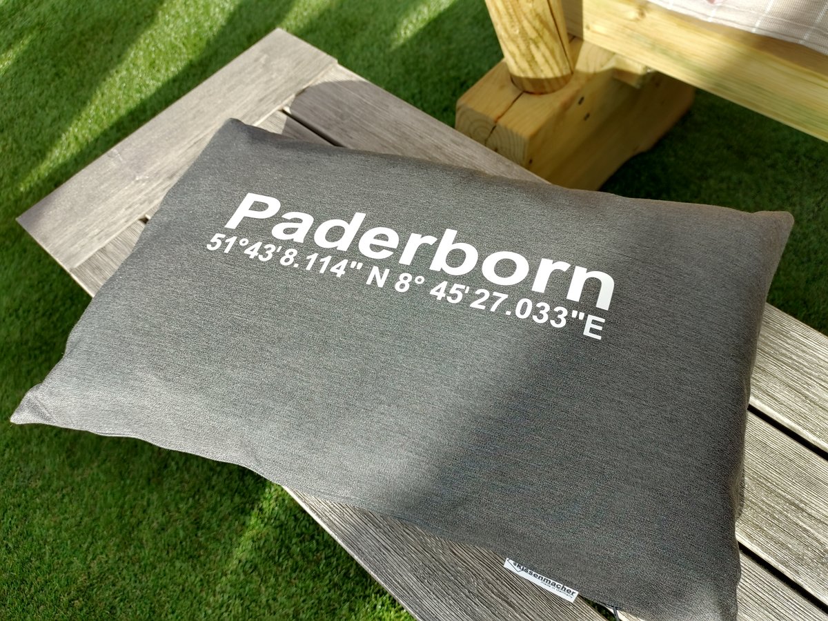 Heimatliebe-Kissen, "Paderborn", grafito, Outdoor-Kissen, 45 x 35 cm