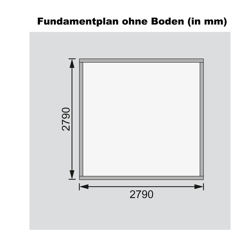 Gartenhaus Bastrup 5 - 297x297 cm, 28 mm Holz naturbelassen, Karibu