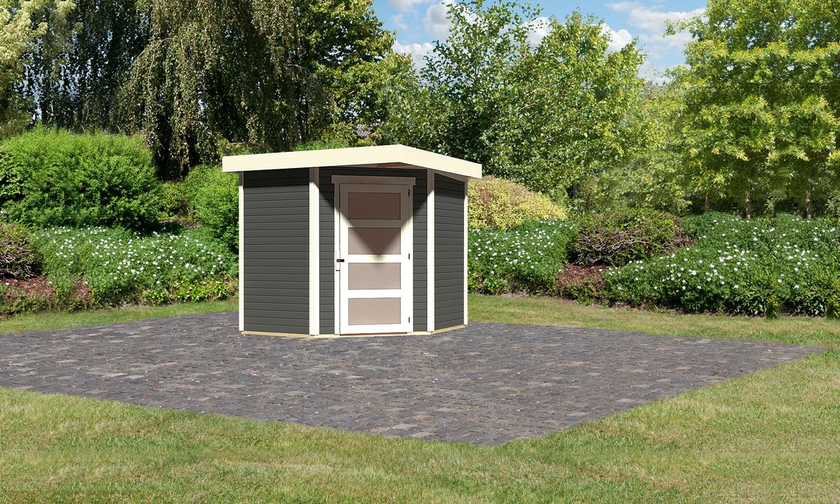 Gartenhaus Schwandorf 3, 213x217 cm, 19 mm Holz terragrau, Karibu