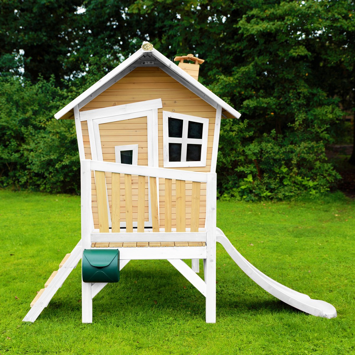 AXI Spielhaus Robin braun/weiß mit Rutsche weiß