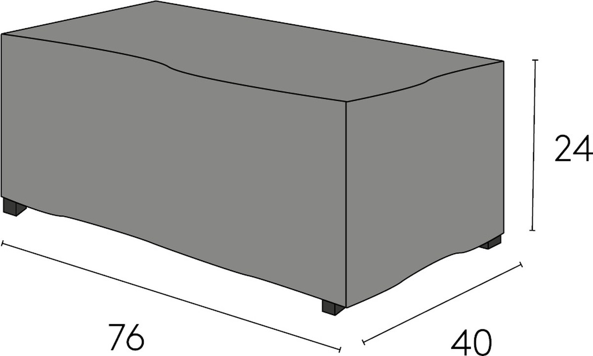 Schutzhülle für Oxelunda Seitentisch niedrig, 76x40x24 cm, Polyester schwarz