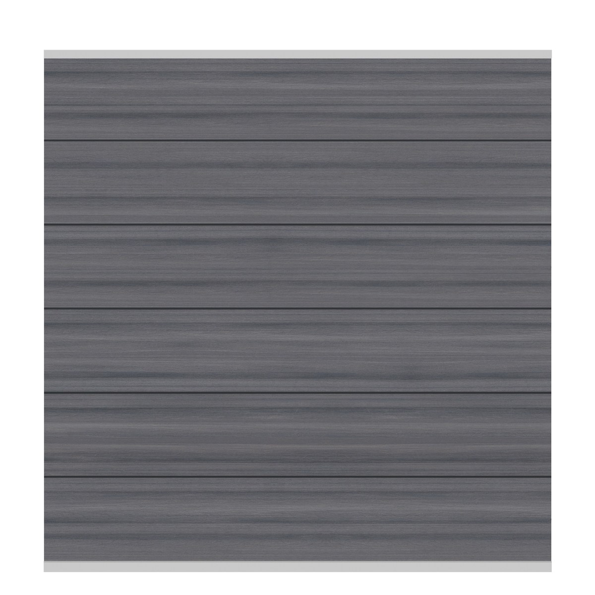 SYSTEM WPC PlatinumXL Zaunfeld-Set 178x183 cm grau / Leisten silber, von TraumGarten