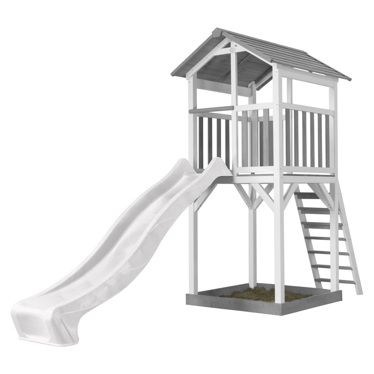 Spielturm Beach Tower Basic grau/weiß mit Rutsche weiß