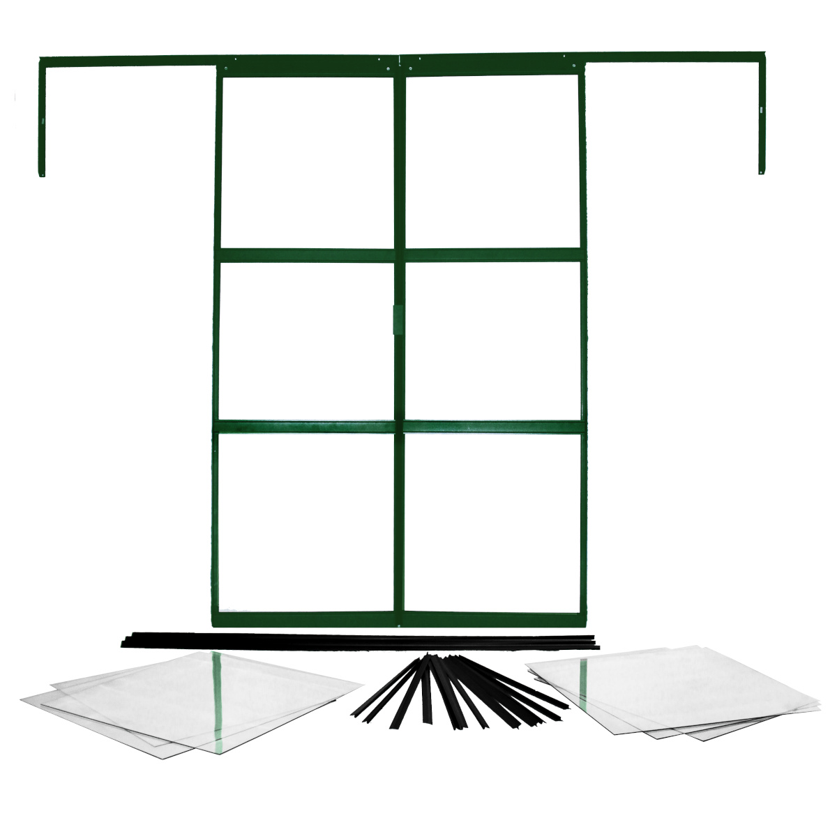 Zusätzliche Doppelschiebetür für Sirius, smaragd, verglast