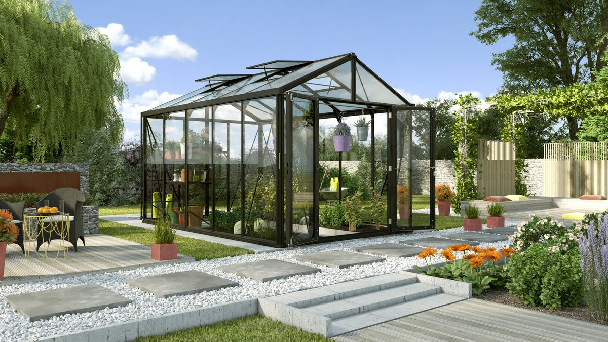 Vitavia Gewächshaus Zeus Comfort 10000 ESG/HKP, schwarz
