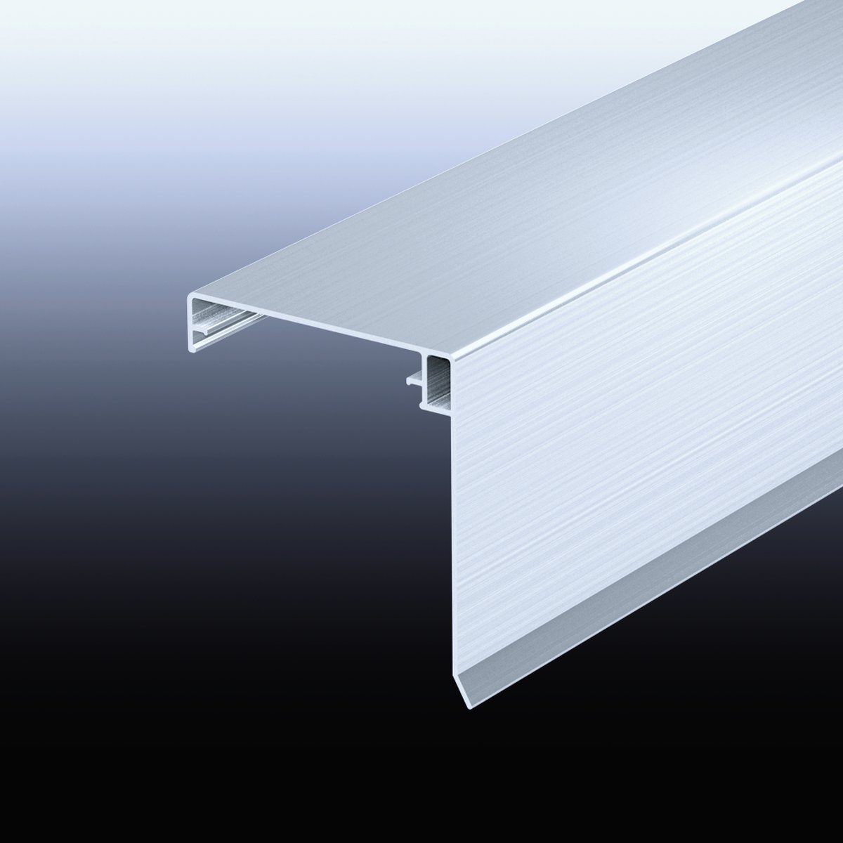 Klemmdeckel mit Wetterschenkel, pressblank - 2000 mm, für 60 mm Profile