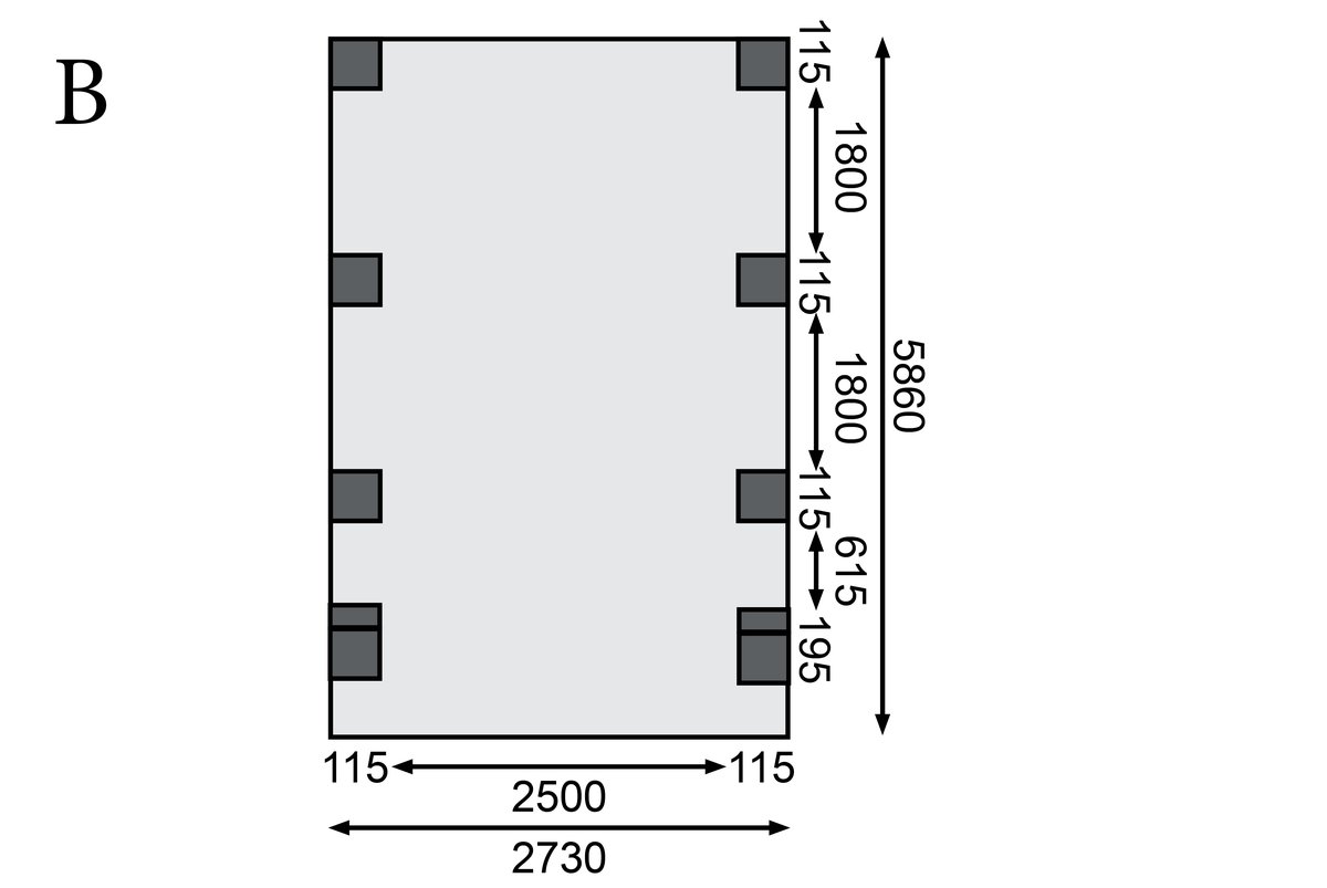 Einzelcarport CLASSIC 2 Variante C - 318x670 cm, kdi mit PVC-Dach