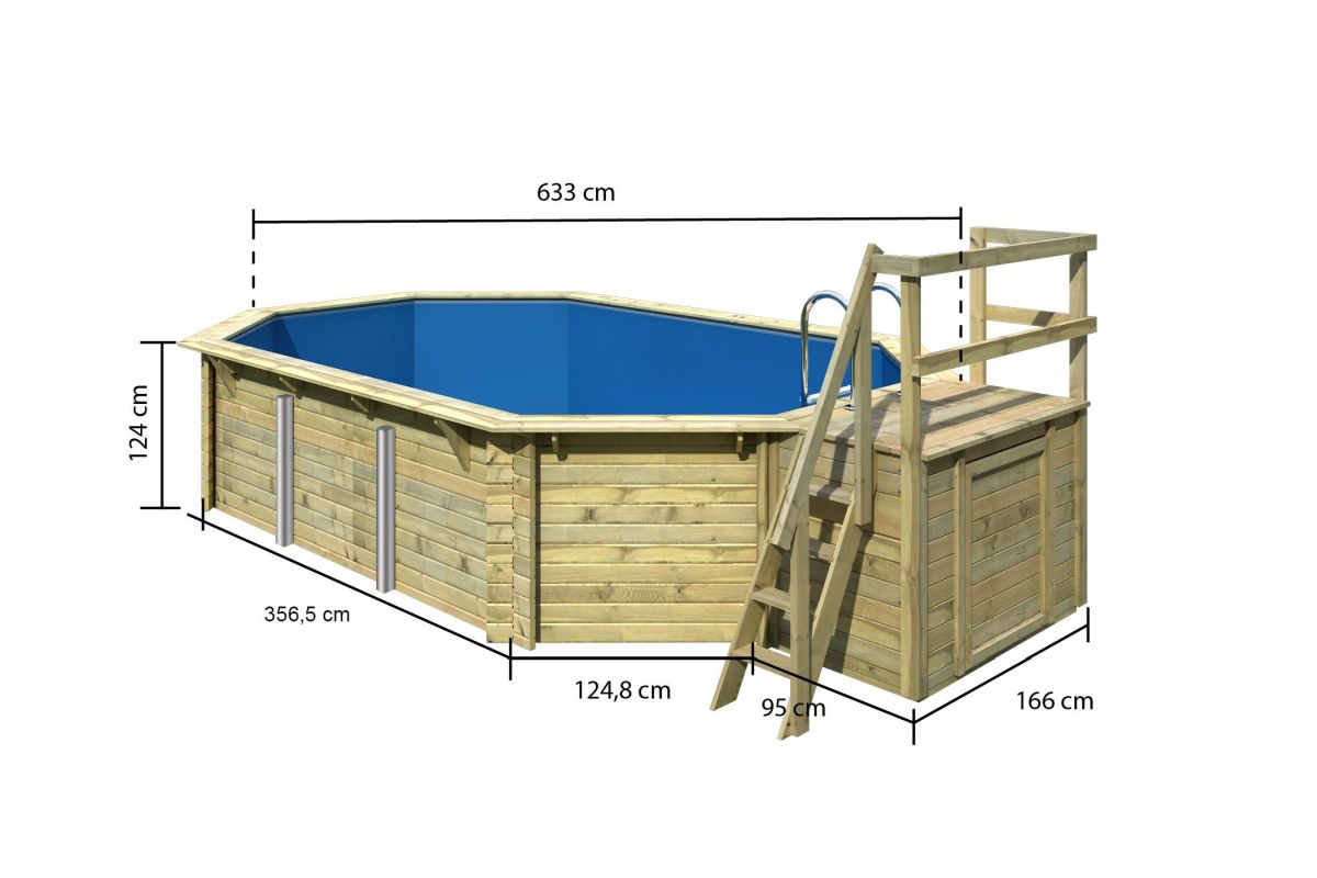 Karibu Pool Modell 4B Classic 400x692 cm, Holz kdi mit Filter+Skimmer