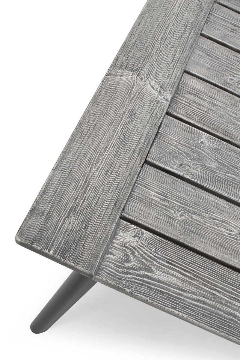 Valletta Tisch FSC-Holz Vintageoptik grau mit Alu-Beinen