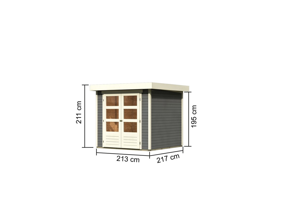 Gartenhaus Askola 2  - 213x217 cm, 19 mm Holz terragrau, Karibu