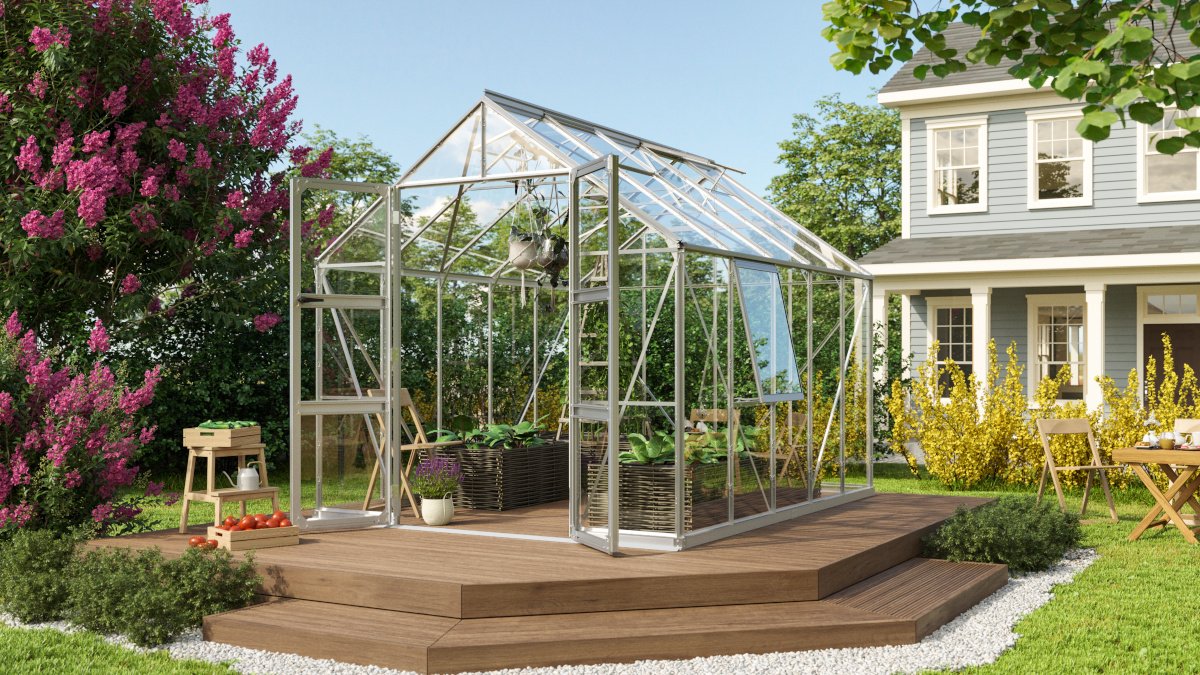 Vitavia Gewächshaus Olymp 8300 ESG3mm, schwarz