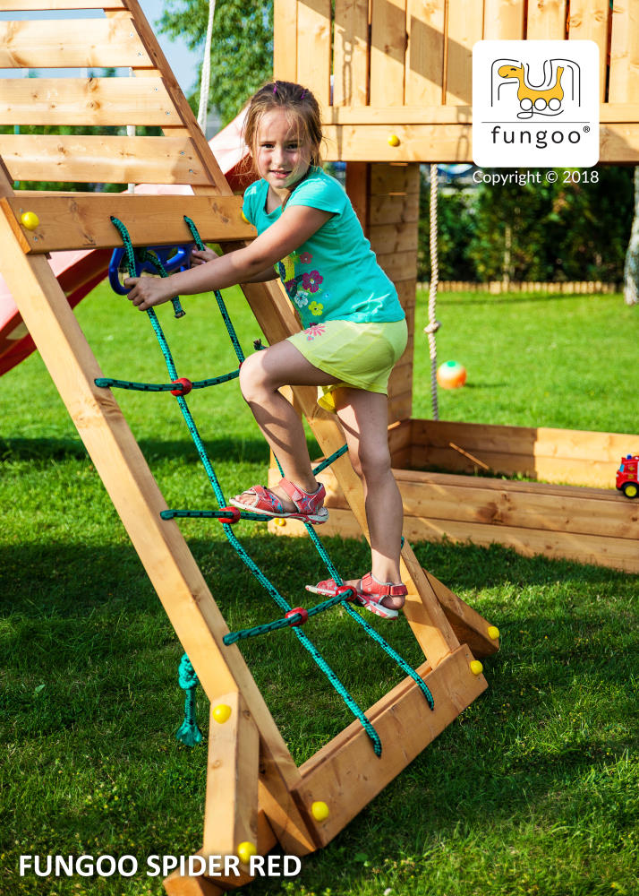 Fungoo Kletterschaukel-Modul SPIDER RED für Spieltürme