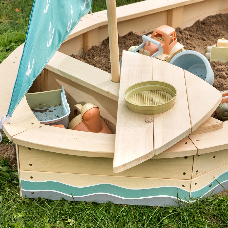 Holz-Sandkasten Boot Anchor Lover von MUDDY BUDDY® 