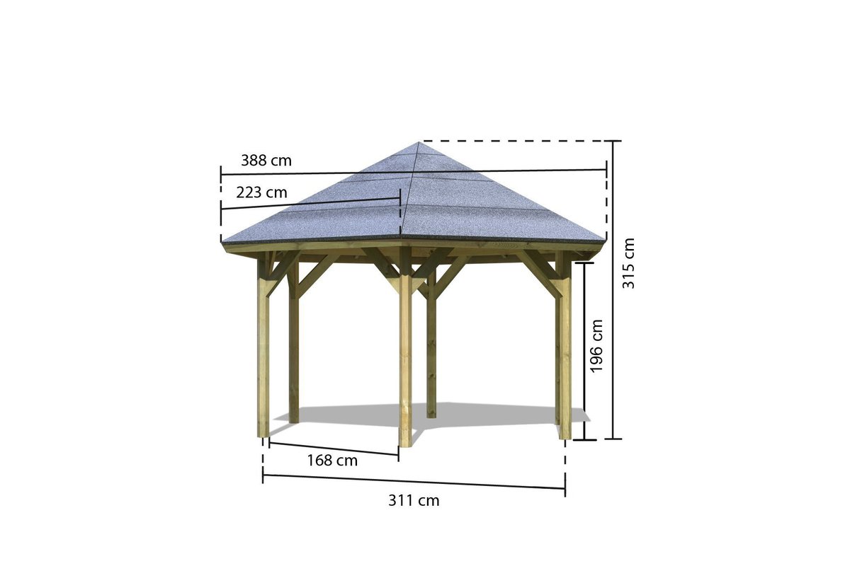 Gartenlaube/Pavillon Oslo 2 - 324x370 cm, CLASSIC kdi