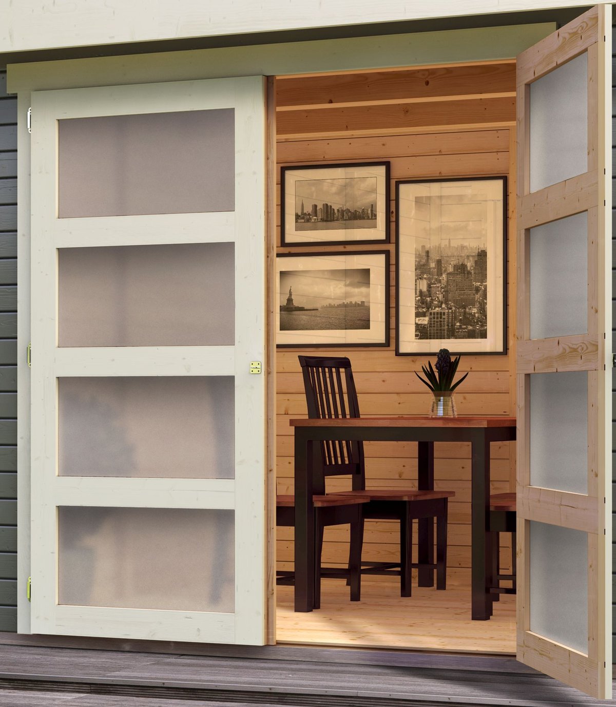 Gartenhaus Goldendorf 3, 213x217 cm, 19 mm Holz terragrau, Karibu
