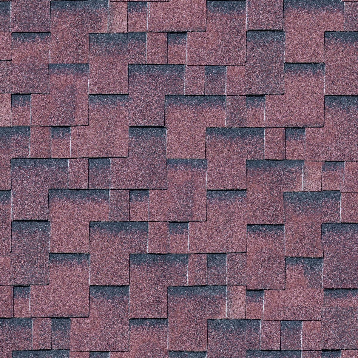 Dachschindeln Asymmetrisch, rot geflammt, 3 qm - Form: Asymmetrisch