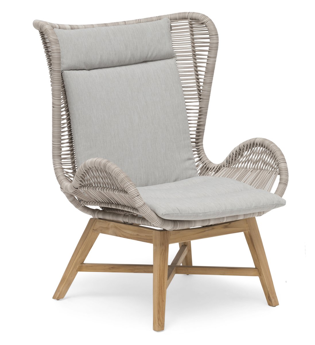 Himmelsnäs Relaxsessel Teak/Polyrattan-Geflecht beige, inkl. Auflage