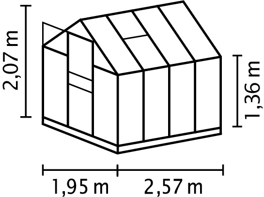Vitavia Gewächshaus Planet 5000 ESG 3mm, smaragd - Set