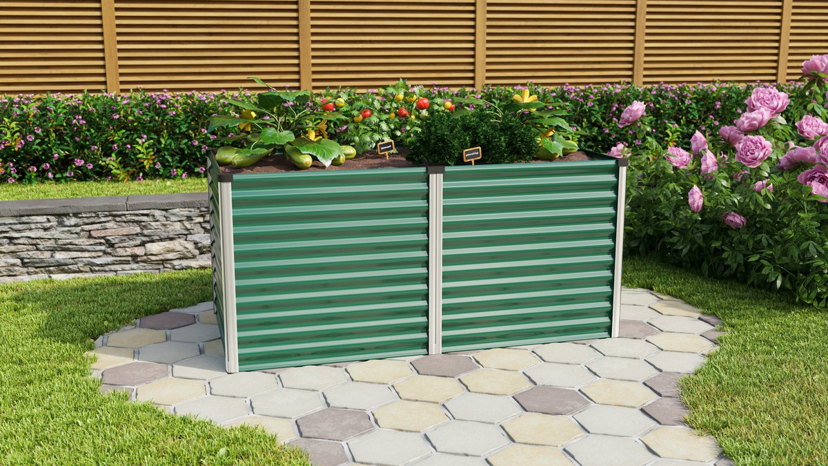 Vitavia Hochbeeet Linus 858, Zincalume seegras/alu