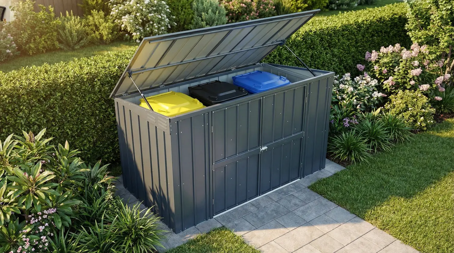 Globel Tonnen-Depot EASY 7x3 für 3 Tonnen, 236 x 101 cm
