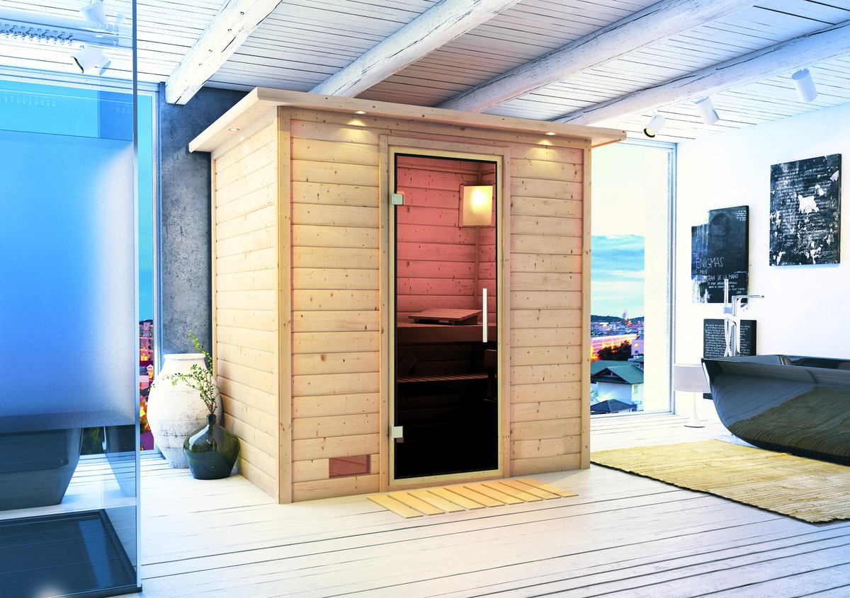 Karibu Sauna Sonja - 196x146 cm, 38 mm Massivholz