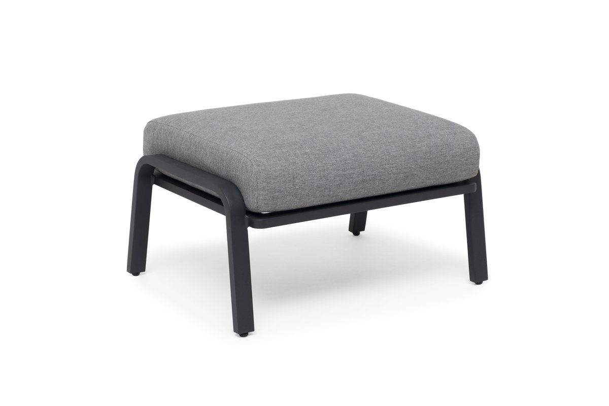 Kungshult Fußhocker Alu charcoal inkl. Polster