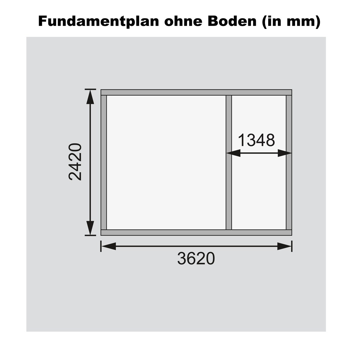 Mittelwandhaus Schönbuch 1 - 366x246 cm, 38 mm Holz naturbelassen