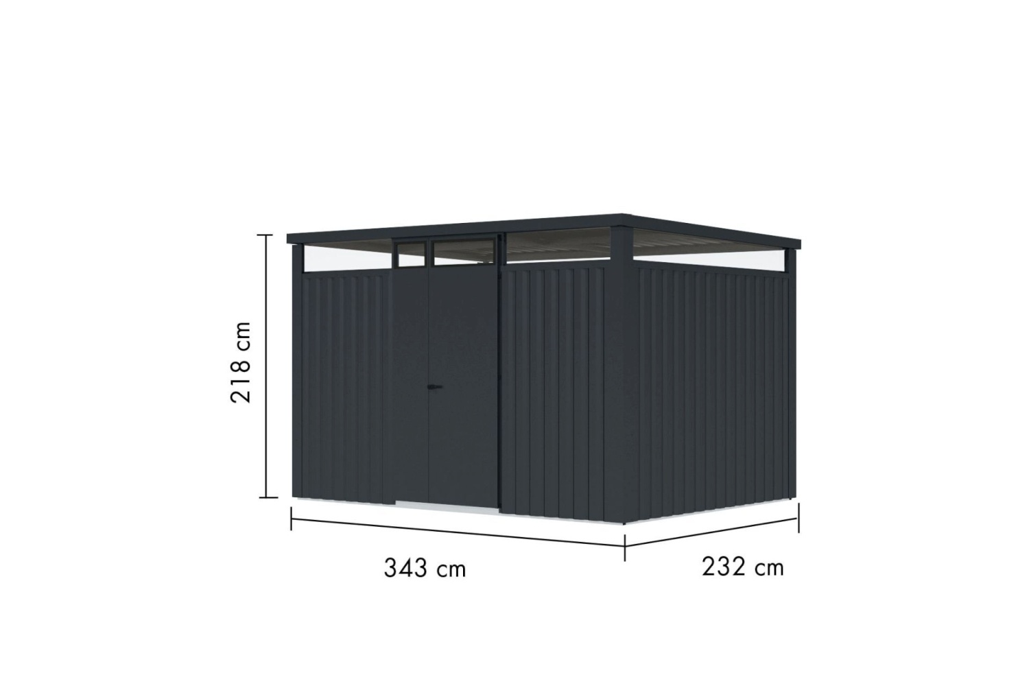 Metall-Gerätehaus Østen 3 - 343x232 cm,anthrazit, Karibu