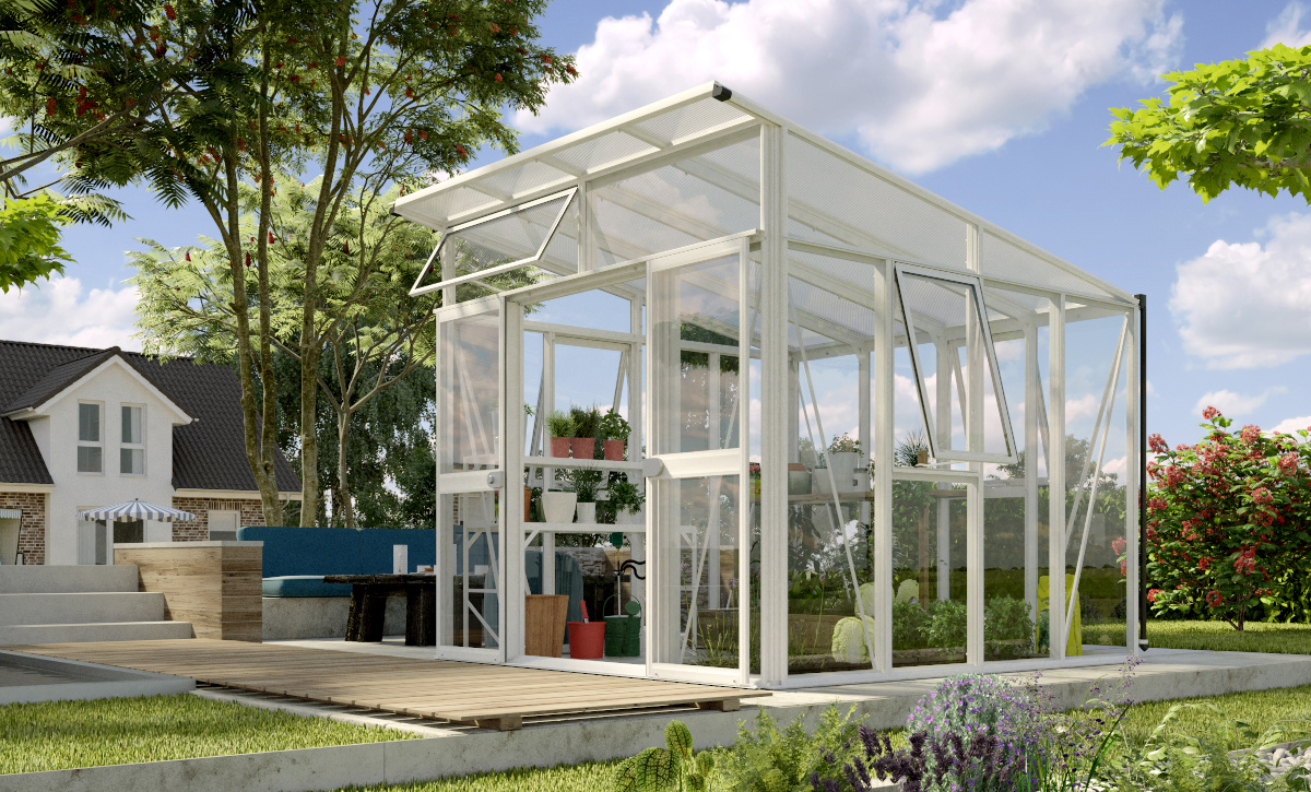 Vitavia Gewächshaus Aphrodite 7800 ESG/HKP, weiß Farbe weiss Größe