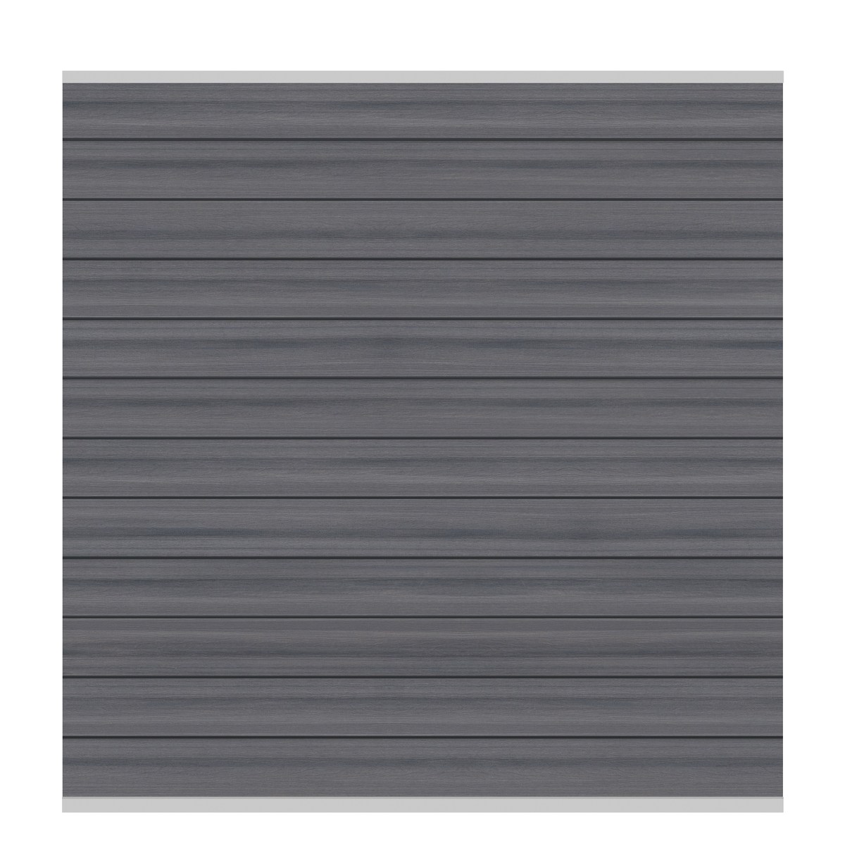 SYSTEM WPC Platinum Zaunfeld-Set 178x183 cm grau / Leisten silber, von TraumGarten