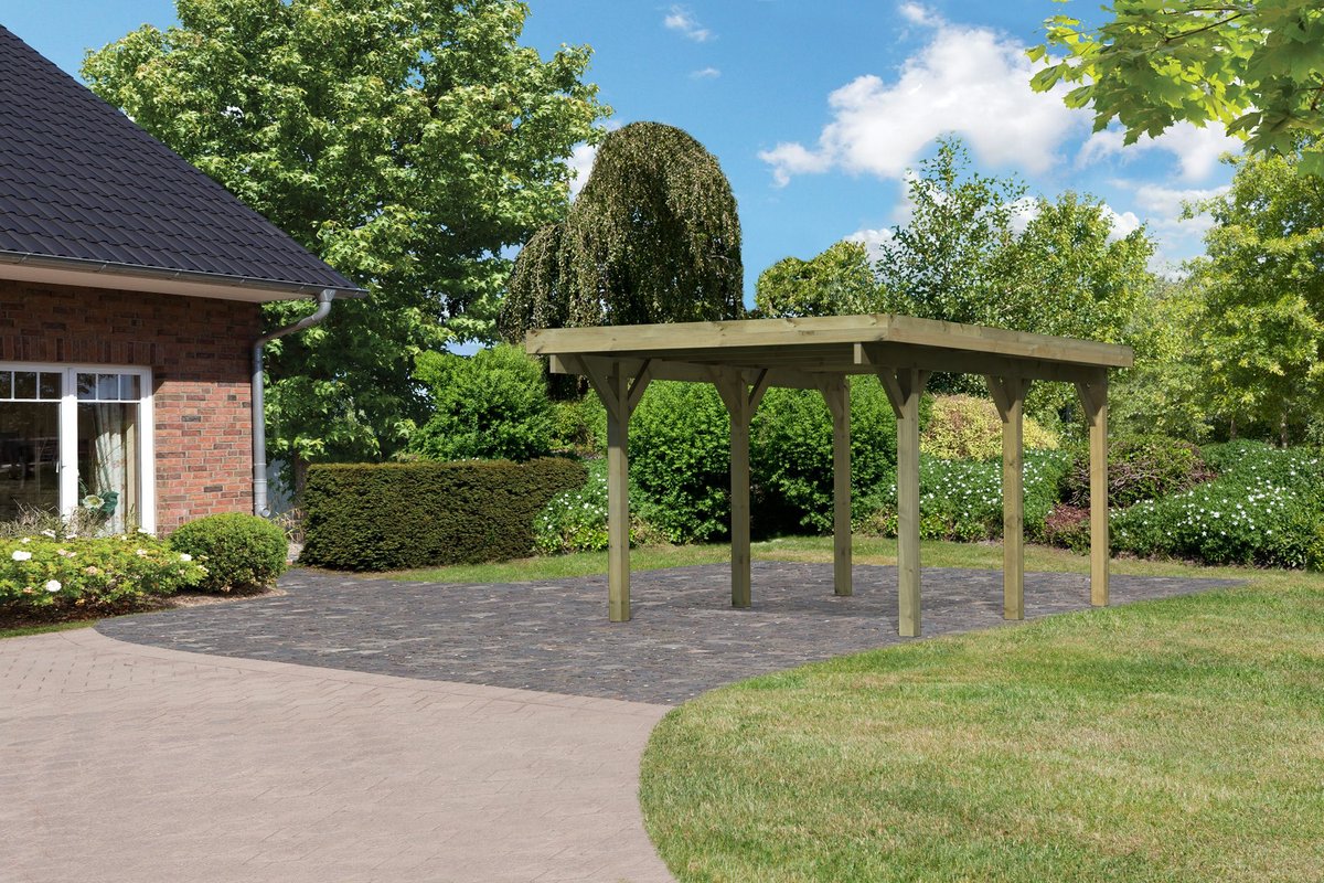 Einzelcarport CLASSIC 1 Variante A - 318x480 cm, kdi mit Stahldach