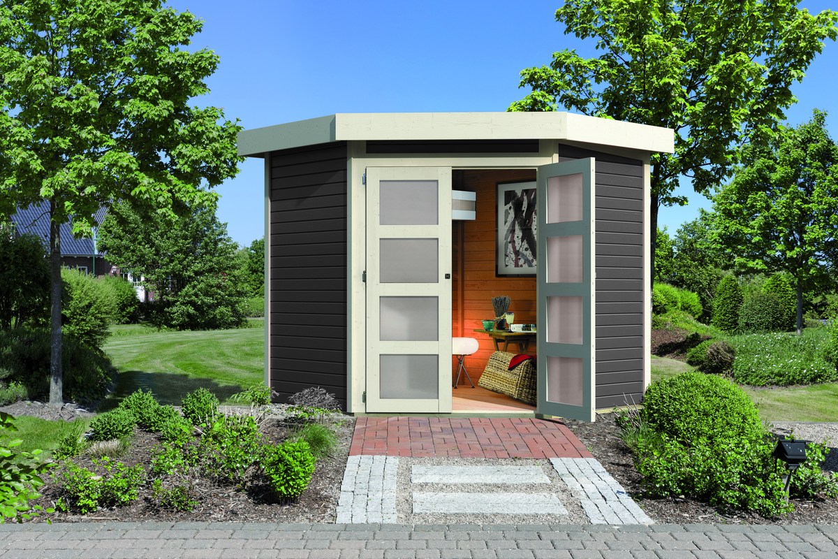 Gartenhaus Goldendorf 3, 213x217 cm, 19 mm Holz terragrau, Karibu